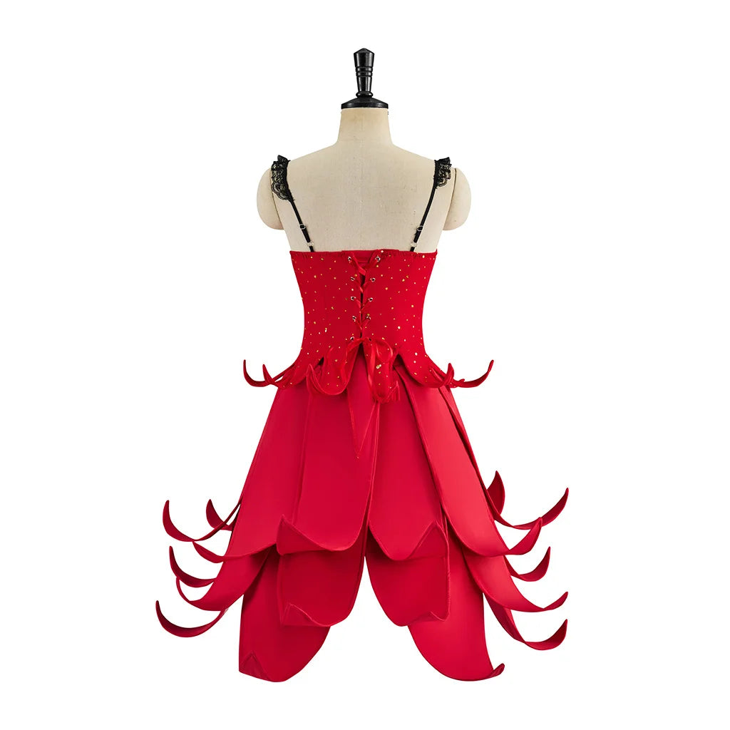 Miss Acacia Disguise Cosplay Costume Red Dancing Dress With Headgear Halloween Costumes