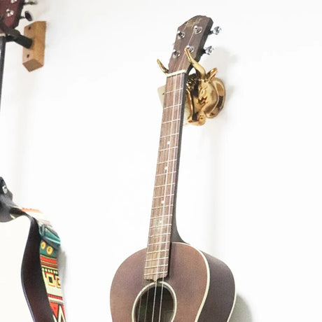 Gilded Guitar Hook Ox Head Hanging Storage Ukulele Stringed Musical Instrument Display Hook