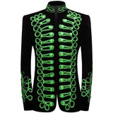 Mens Military Velvet Suit Blazer