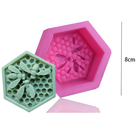 Bee Flower Silicone Mould DIY Soap Resin Baking Plaster Candle Making Moulds