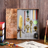 Golden Feather Quill Pens Set Dip Fountain Pens Ink Stationery Writing Gift Box Sets