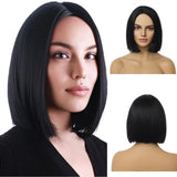 Synthetic Party Wigs Colourful Rainbow Bob with Bangs Hairstyle Halloween Cosplay
