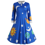 Magic School Bus Cosplay Ms.Frizzle Costume Solar System Long Sleeves Dress Book Week Teachers Costume