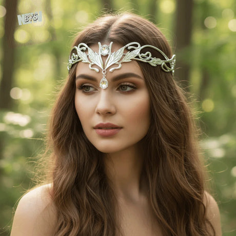 Elven Crown Forest Fae Diadems Forehead Jewellery