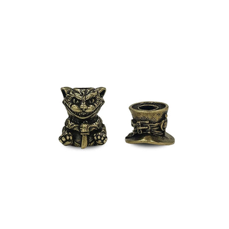 Brass Mad Cheshire Cat Paracord Bead Lanyards Dreadlocks Beard Bead