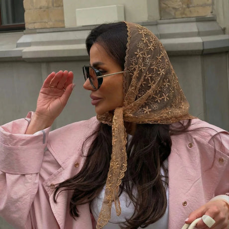 Triangle Lace Scarf Bandana Neckerchief Hair Scarves