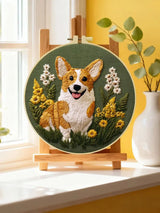 Corgi Dog DIY Embroidery Kit for Beginners