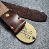 Totem Genuine Leather Men's Belt Thick Cowhide Pure Copper Buckle
