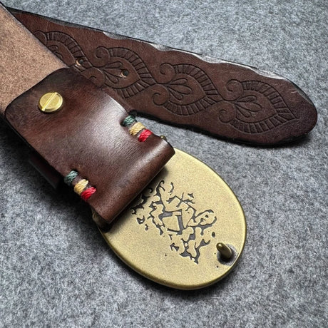 Totem Genuine Leather Men's Belt Thick Cowhide Pure Copper Buckle