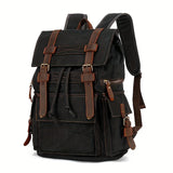 Indiana's Vintage Leather Canvas Backpack
