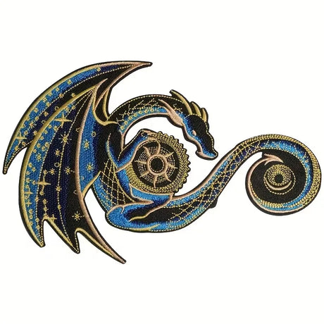 Dreamy Dragon Embroidered Patch Iron On DIY Craft
