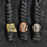 Brass Spartan Warrior Helmet Paracord Beads Lanyard Dreadlock Beard Bead
