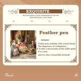Golden Feather Quill Pens Set Dip Fountain Pens Ink Stationery Writing Gift Box Sets