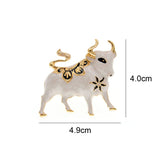 Enamel Bull Brooch