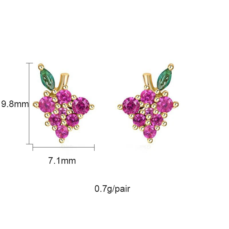 Colourful Zircon Gold Stud Earrings Mix'n'Match