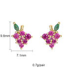 Colourful Zircon Gold Stud Earrings Mix'n'Match