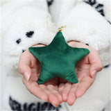 5pcs Christmas Velvet Star Ornaments Xmas Tree Hanging Decorations