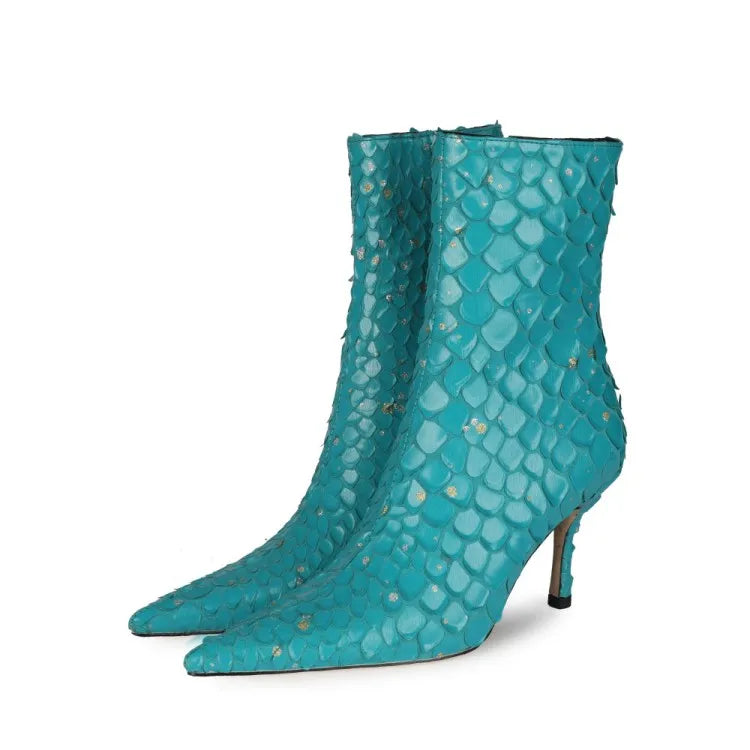 Sssseriously Ssssasssy Sssshort Boots Black Red Snake Ankle Boots