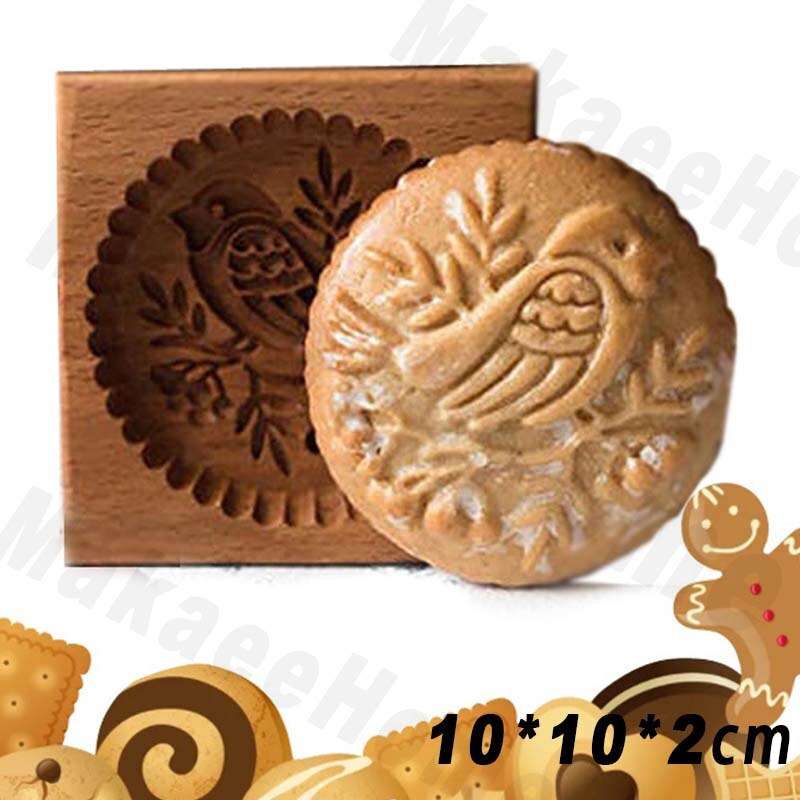 Wooden Cookie Mould Press Baking and Crafts