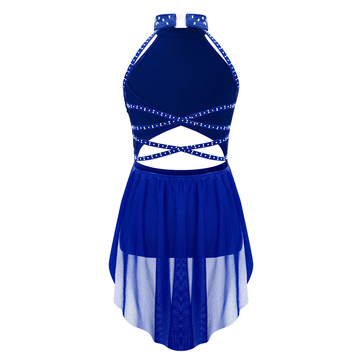 Girls Dance Performance Rhinestone Fringed Dress Figure Ice Skating Dancewear