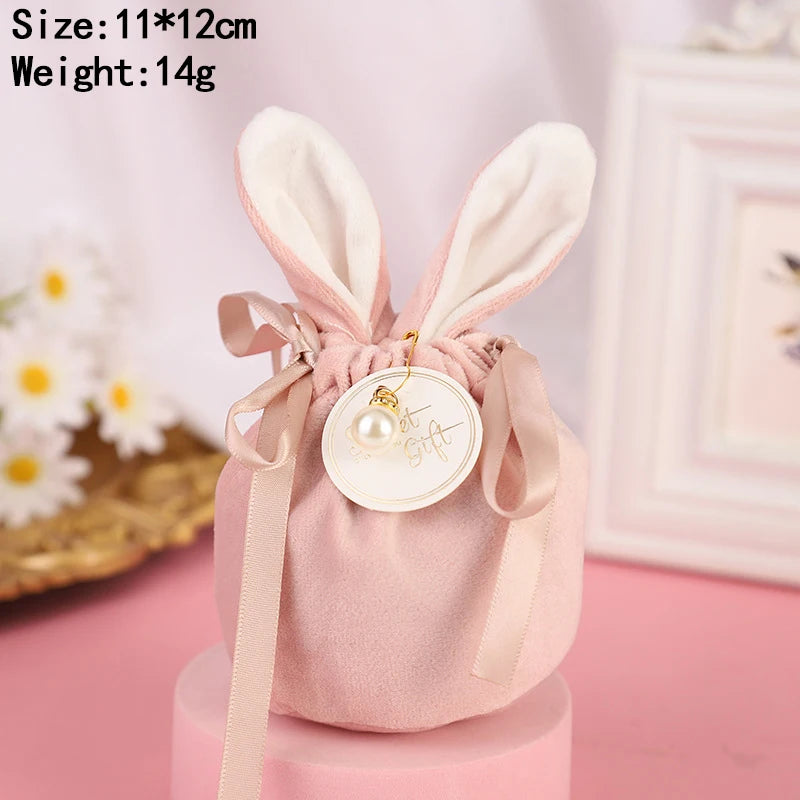 Easter Bunny Bags Velvet Rabbit Ears Gift Packing Chocolate Candy Bags