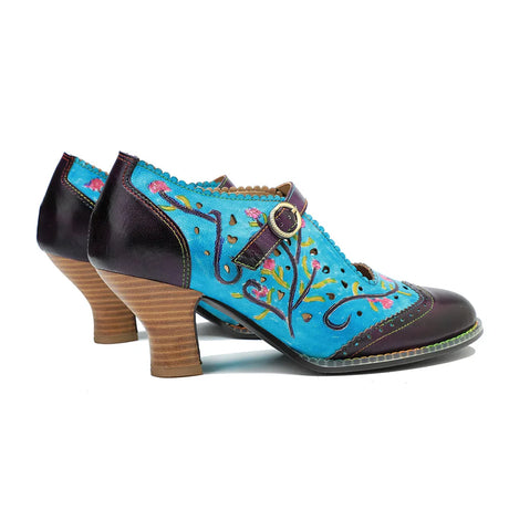 Moggy's Genuine Leather Pumps Hand-painted Shoes