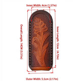 Hand‑Carved Genuine Leather Knife Sheath Belt Loop Protective Pouch for Small Folding Knives
