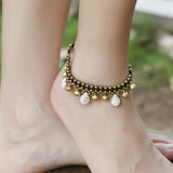 Bohemian Handmade Bells Natural Stone Beads Anklet