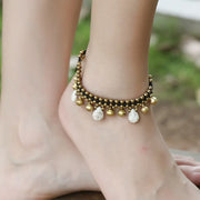 Bohemian Handmade Bells Natural Stone Beads Anklet