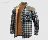 Woodsman Cotton Plaid Jacket Warm Winter Corduroy Patchwork Shirts Fleece Lined
