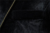 Plush Velvet Suit Two-piece Mens Party Suits Double Breasted Tuxedo Blazers & Pants
