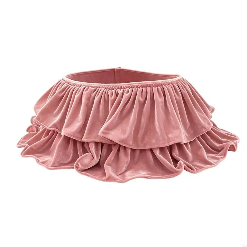 Ruffled Velvet Christmas Tree Skirt Collar Five Colours