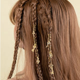 6pcs/set Gold Hair Braid Rings Dreadlock Beads Cuff Clips