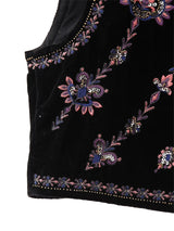 Janet's Floral Embroidered Velvet Vest Waistcoat