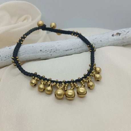 Bohemian Handmade Bells Natural Stone Beads Anklet