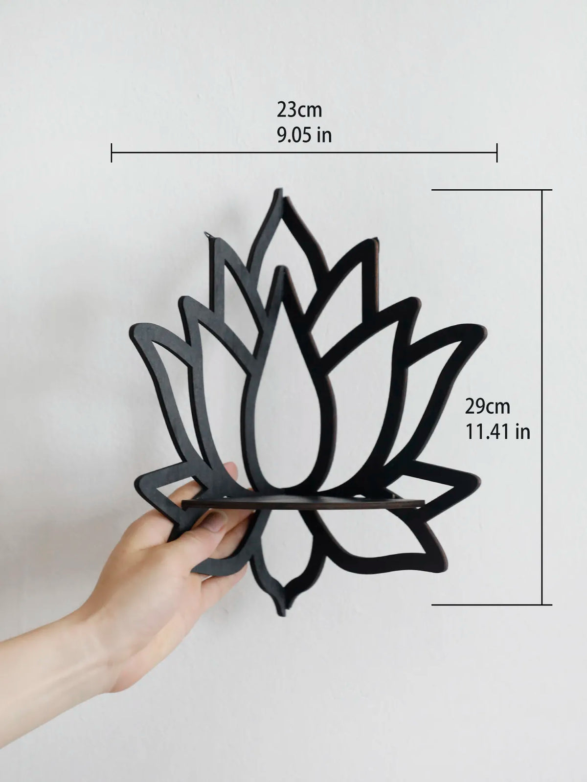 Lotus Crystal Corner Shelf Wooden Crystal Display Shelf