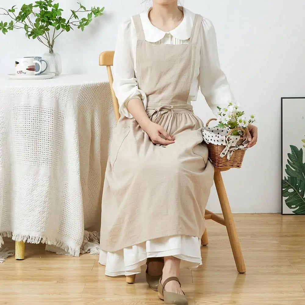 Maker's Apron Cotton Linen Gardening Kitchen Pinafore Aprons