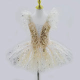 Golden Fae Professional Ballet Dress Contemporary Dance Performance Costumes