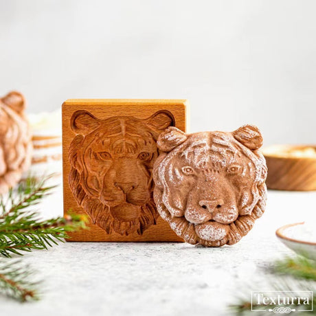 Easter Christmas Wooden Cookie Mould Gingerbread Embossing Stamp Baking Tools