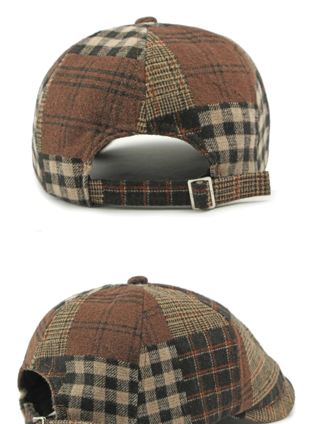 Patchwork Plaid Cabbie Beret Hat