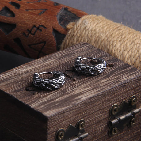 Dragon Scale Hypoallergenic Earrings for Men with Wooden Box