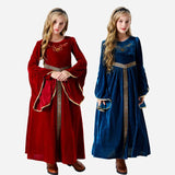 Girls Medieval Court Velvet Gowns Cosplay Costume