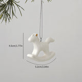 White Ceramic Christmas Tree Ornaments Snowman Reindeer Xmas Hanging Decor
