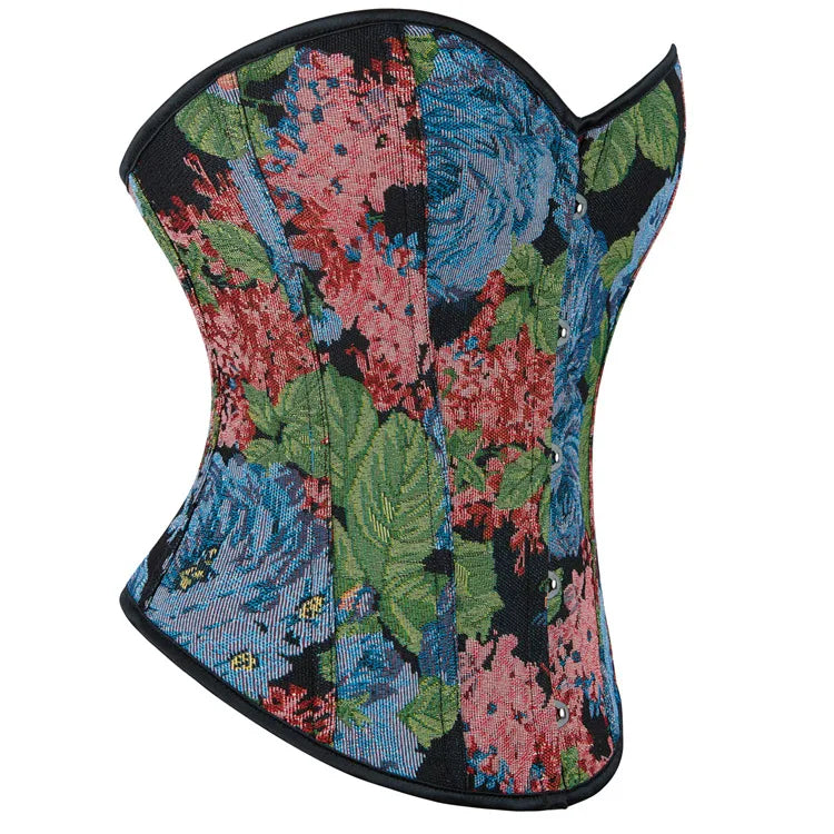 Dandelion Overbust Corset Top Floral Monet Oil Painting Corsets