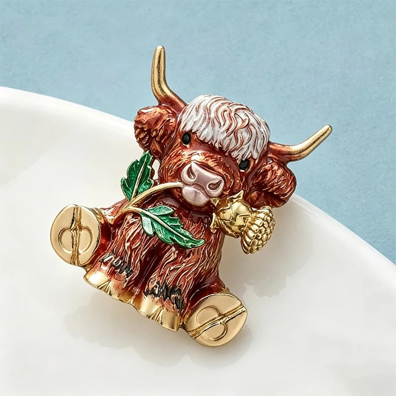 Highland Cow Brooches