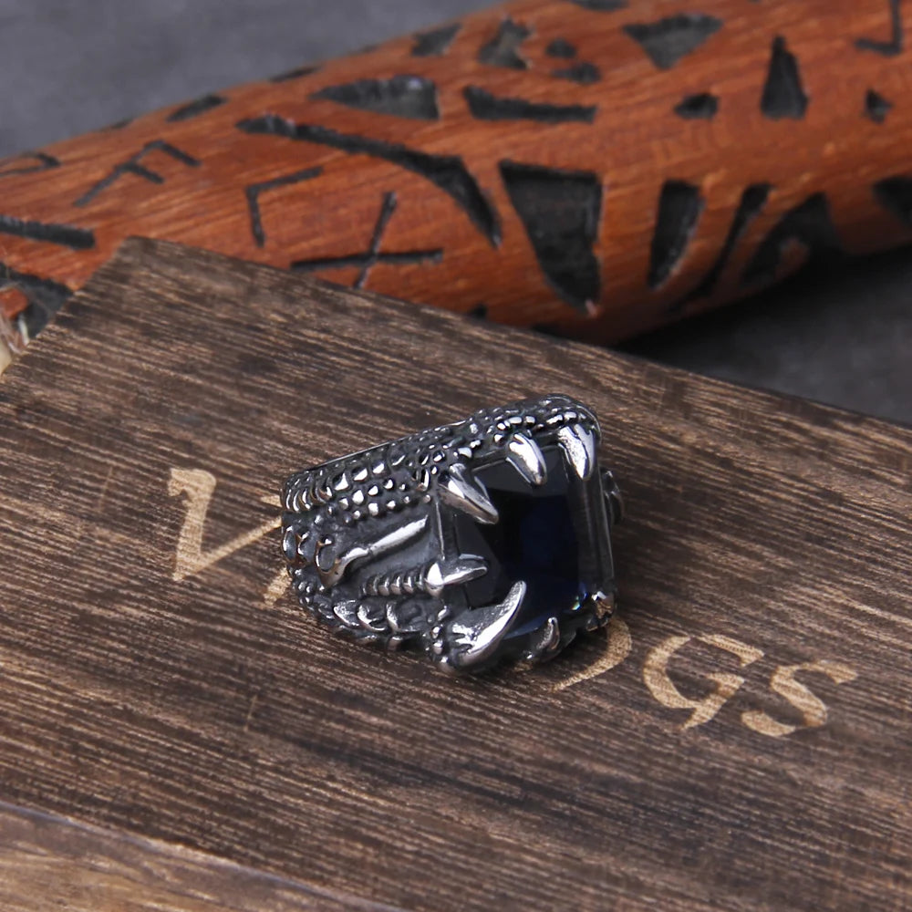 Dragon's Treasure Ring Stainless Steel with Wooden Box