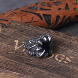 Dragon's Treasure Ring Stainless Steel with Wooden Box