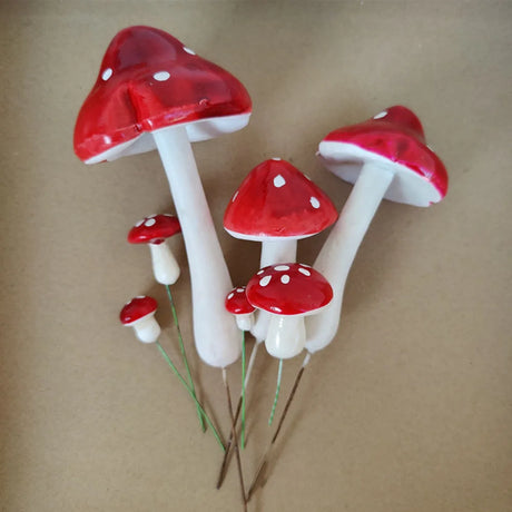 Mushroom Picks 33PCS Miniatures Artificial Foam Resin Fairy Garden Bonsai Pot Plant Decor