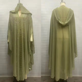 Sparkly Thin Hooded Cloak Cape Dress Stage Performer Cover Up