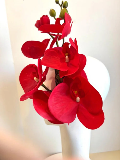 Handcrafted Large Realistic Orchid Statement Headpiece Floral Headband for Weddings Races Photoshoots